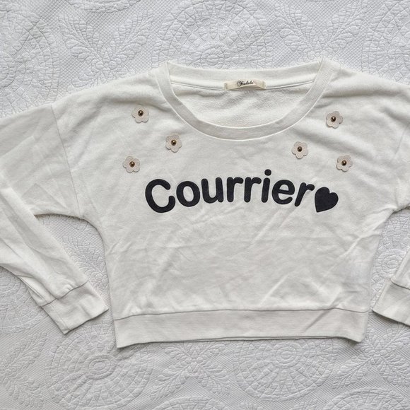 Vintage LizLisa Tralala White Cropped Mini Sweatshirt - Picture 2 of 4